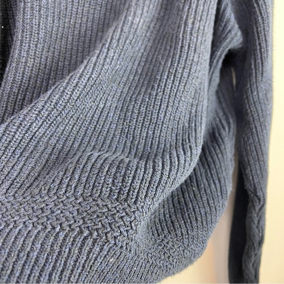 Cabelas Mens Henley Sweater Blue Crew Neck Ribbed Long Sleeve Buttons L - Picture 3 of 8